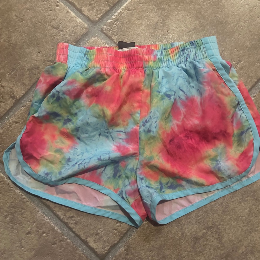 Champion C9 Girls Tie Dye Running Shorts Multi Color Size L 10-12‎ Athletic Mesh